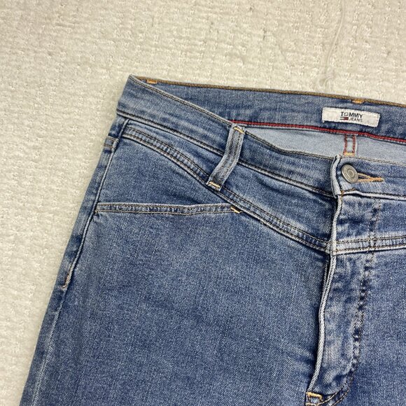 Y2K Tommy Jeans High Rise Curve Legging Light Blue Skinny Denim Womens Size 8 - Picture 4 of 13